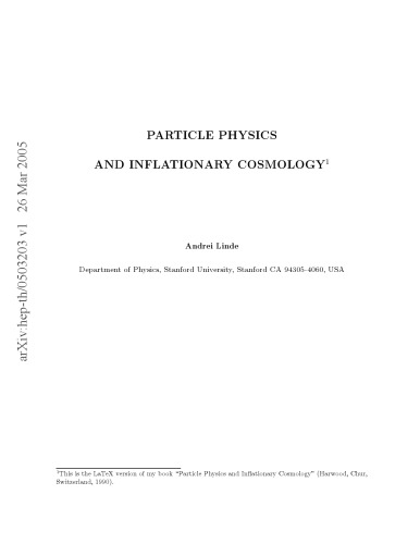 Particle Physics and Inflationary Cosmology
