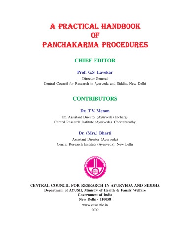 A Practical Handbook of Panchakarma Procedures