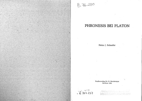 Phronesis bei Platon