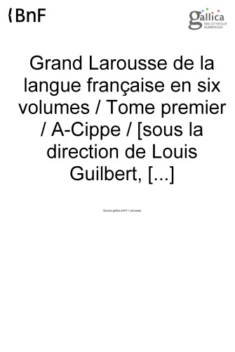 Grand Larousse de la langue française