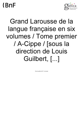 Grand Larousse de la langue française