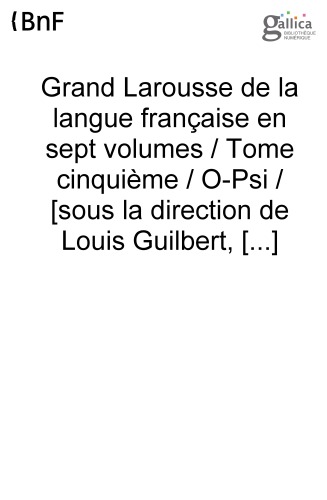Grand Larousse de la langue française
