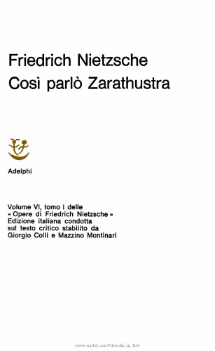Così parlò Zarathustra. Un libro per tutti e per nessuno
