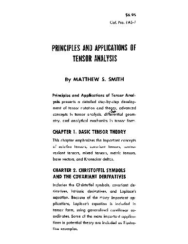 Principles and Applications of Tensor Analysis