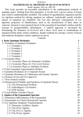 Mathematical methods of quantum optics