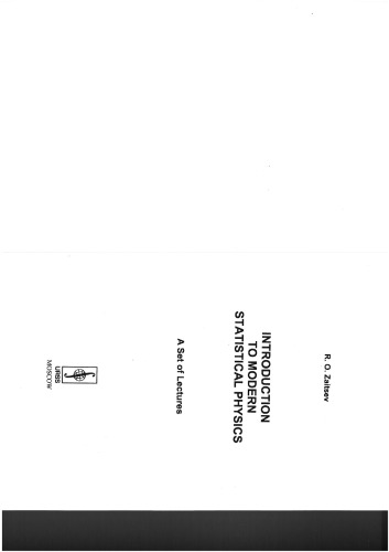 Introduction to Modern Statistical Physics: A set of lectures