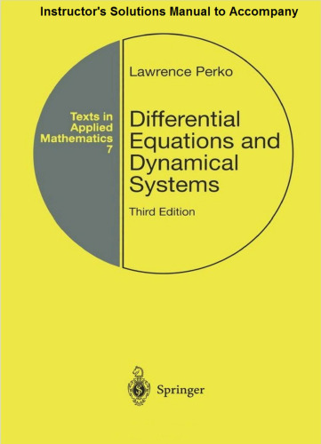 Differential Equations and Dynamical Systems
