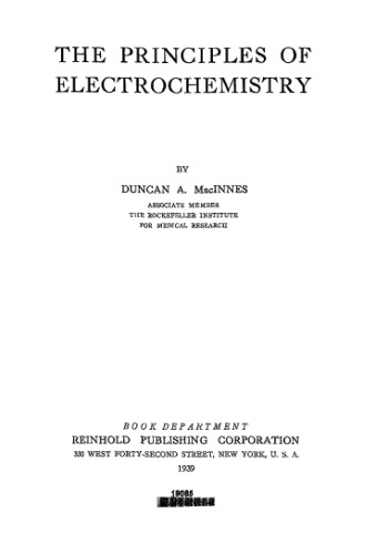 The Principles of Electrochemistry