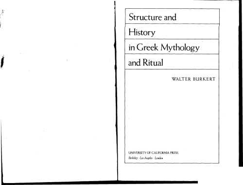 Structure and History in Greek Mythology and Ritual