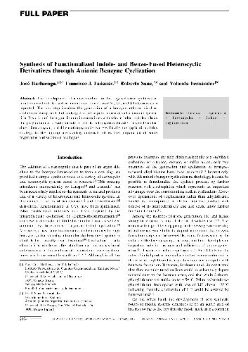 Synthesis of Functionalized Indolemand Benzom Fused Heterocyclic