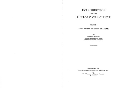 Introduction to the History of Science