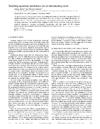 Teaching quantum mechanics on an introductory level