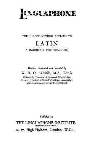 The direct method applied to Latin: a handbook for teachers