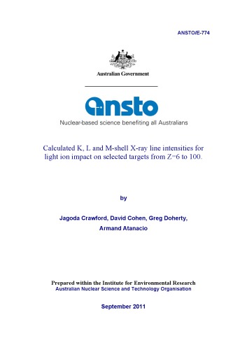 Calculated K, L and M-shell X-ray line intensities for light ion impact on selected targets from Z=6 to 100