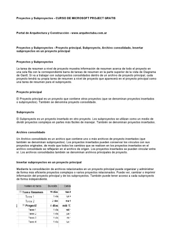 Curso de Microsoft Project Gratis: Proyectos y Subproyectos