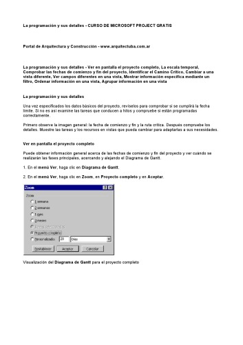 Curso de Microsoft Project Gratis: La programación y sus detailes