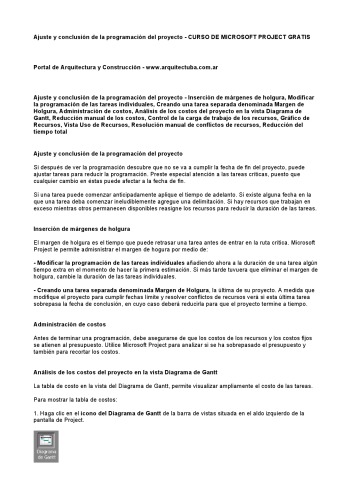 Curso de Microsoft Project Gratis: Ajuste y conclusión de la programación del proyecto