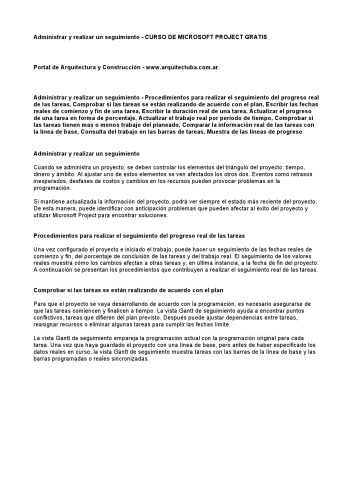 Curso de Microsoft Project Gratis: Administrar y realizar un seguimiento