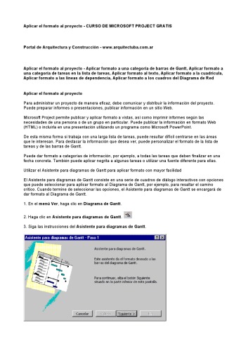 Curso de Microsoft Project Gratis: Aplicar el formato al proyecto