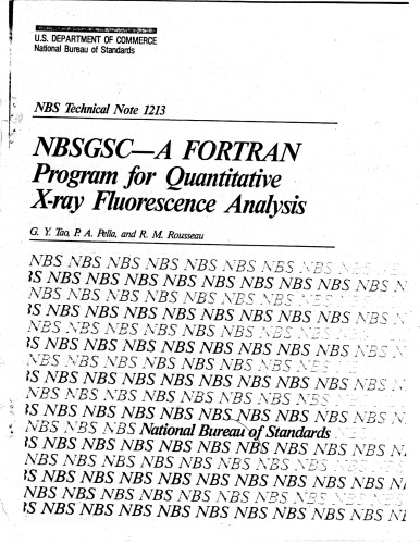 NBSGSC - A FORTRAN Program for Quantitative Xray Fluorescence Analysis
