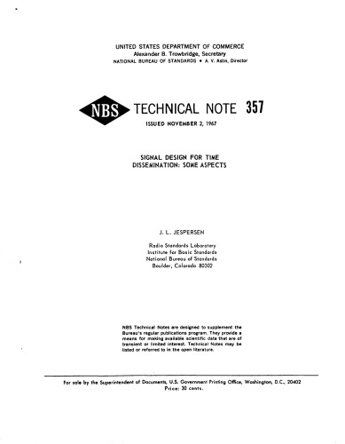 SIGNAL DESIGN FOR TIME DISSEMINATION: SOME ASPECTS