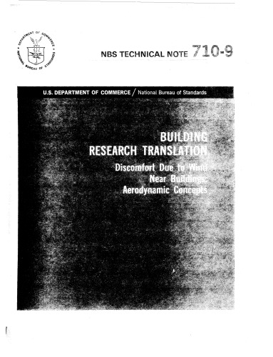 BUILDING RESEARCH TRANSLATION Discomfort Due to Wind Near Buildings: Aerodynamic Concepts