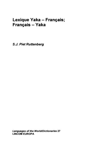 Lexique yaka-français, français-yaka
