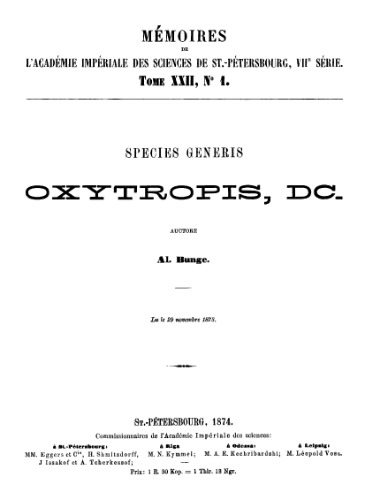 Species generis Oxytropis