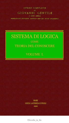 Sistema di logica come teoria del conoscere