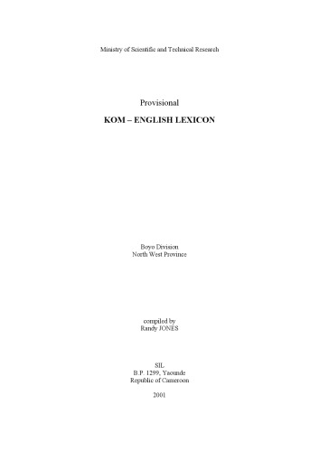 Provisional Kom - English Lexicon