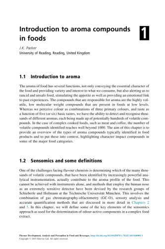 Flavour development, analysis and perception in food and beverages
