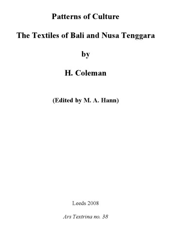 Patterns of Culture – The Textiles of Bali and Nusa Tenggara