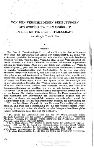 VON DEN VERSCHIEDENEN BEDEUTUNGEN DES WORTES ZWECKMÄSSIGKEIT IN DER KRITIK DER URTEILSKRAFT