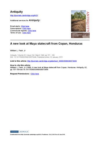 A new look at Maya statecraft from Copan, Honduras
