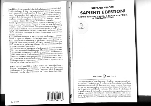 Sapienti e bestioni. Saggio sull'ignoranza, il sapere e la posia in Giambattista Vico