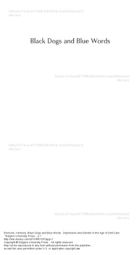 Black Dogs and Blue Words: Depression and Gender in the Age of Self-Care