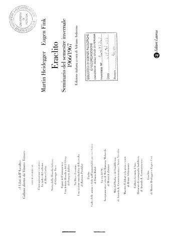 Eraclito. Seminario '66/'67