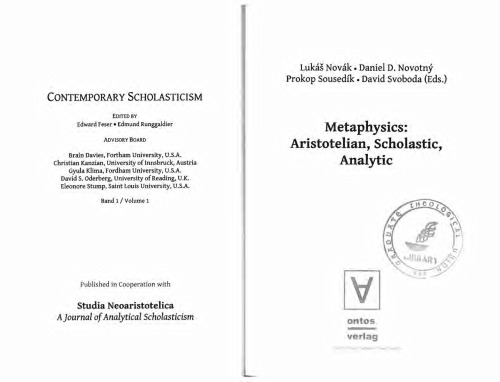 Metaphysics: Aristotelian, Scholastic, Analytic
