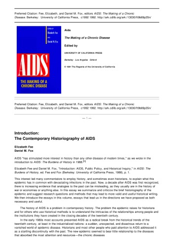 AIDS: The Making of a Chronic Disease