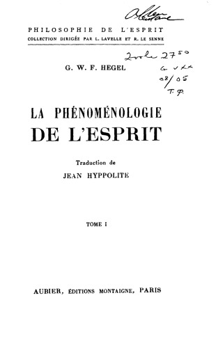 La Phénoménologie de l'esprit