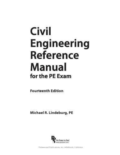 Civil Engineering Reference Manual for the PE Exam