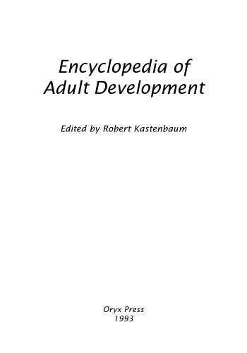 Encyclopedia of Adult Development