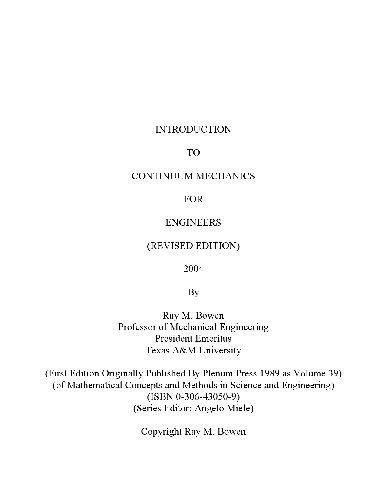 Introduction to Continuum Mechanics for Engineers