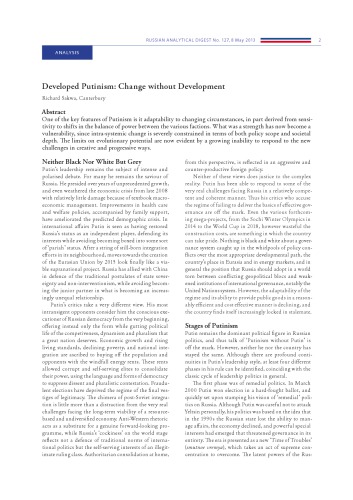 Developed Putinism: Change without Development