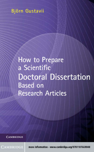 How to Prepare a Scientific Doctoral Dissertation Based on Research Articles