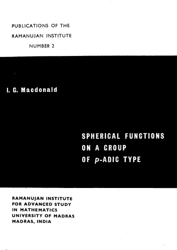 Spherical functions on a group of p-adic type