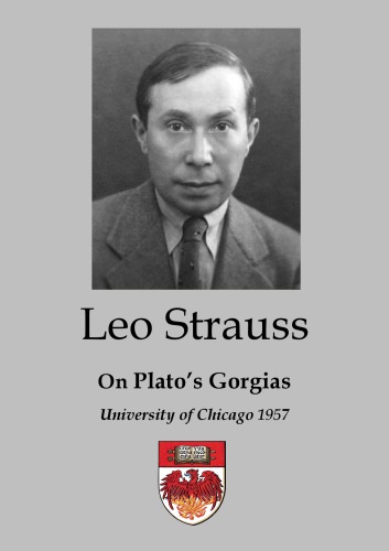 Seminar on Plato's Gorgias 1957
