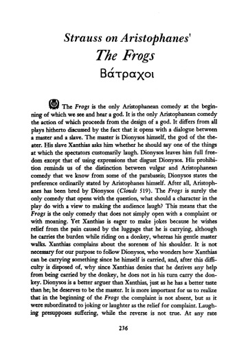 On Aristophanes' Frogs