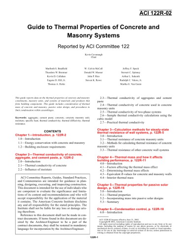 ACI 122R-02: Guide to Thermal Properties of Concrete and Masonry Systems