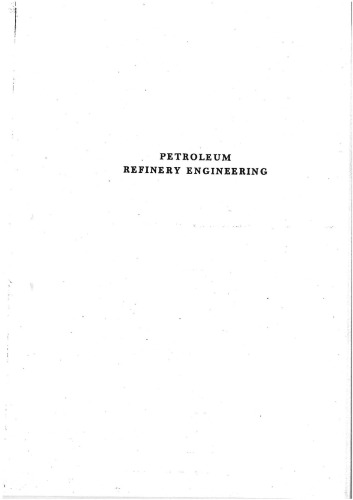 Petroleum Refinery Engineering